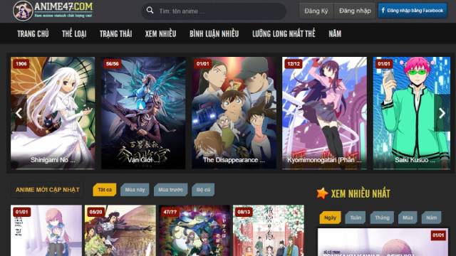 Trang web xem phim hoạt hình Anime - Anime47.com