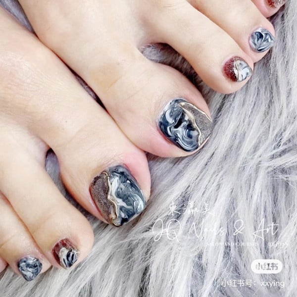 mẫu nail loang đơn giản